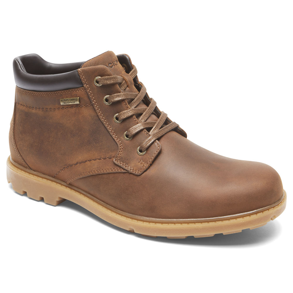 Botas Rockport Hombre Mexico - Rugged Bucks Waterproof Marrom - XGZUM5724